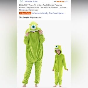 mike wazowski onesie Halloween costume size small